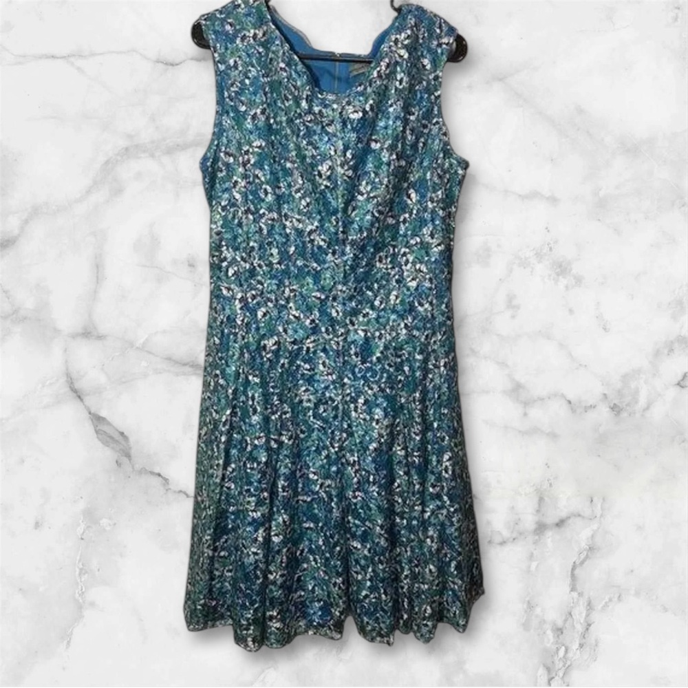 Danny And Nicole Blue‎ Floral Dress Size 18 Lined
